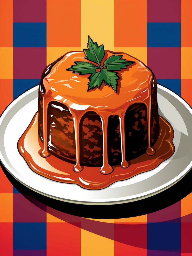 Sticky Toffee Pudding Pop Art Cartoon 2