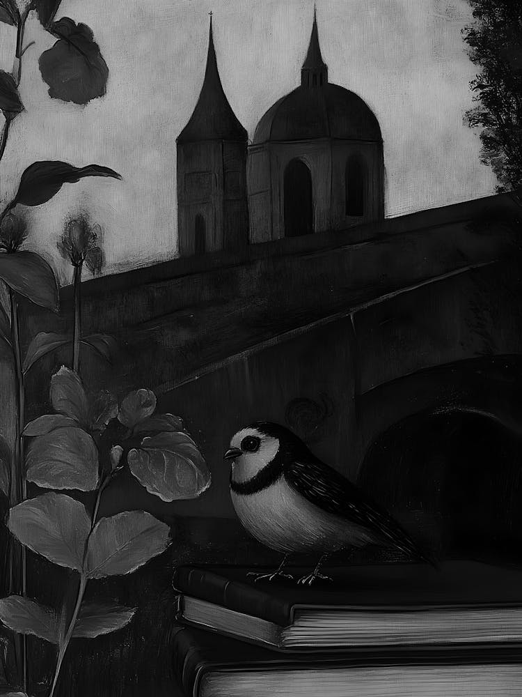 Oiseau Sur Des Livres