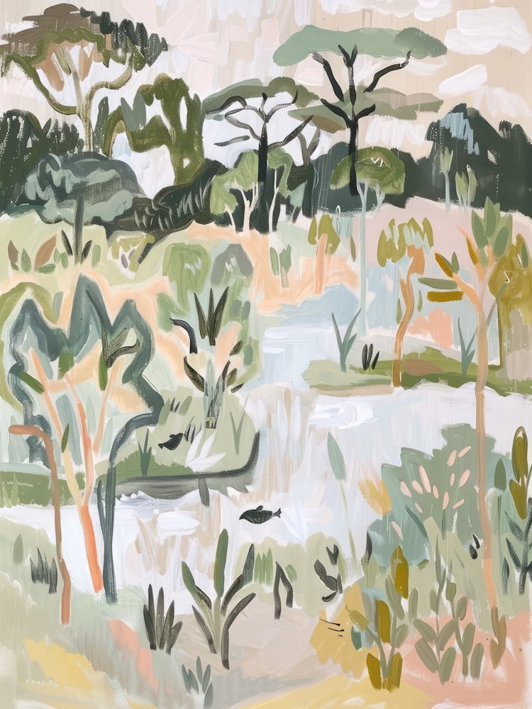 Frogs Pastels Jungle Illustration 3
