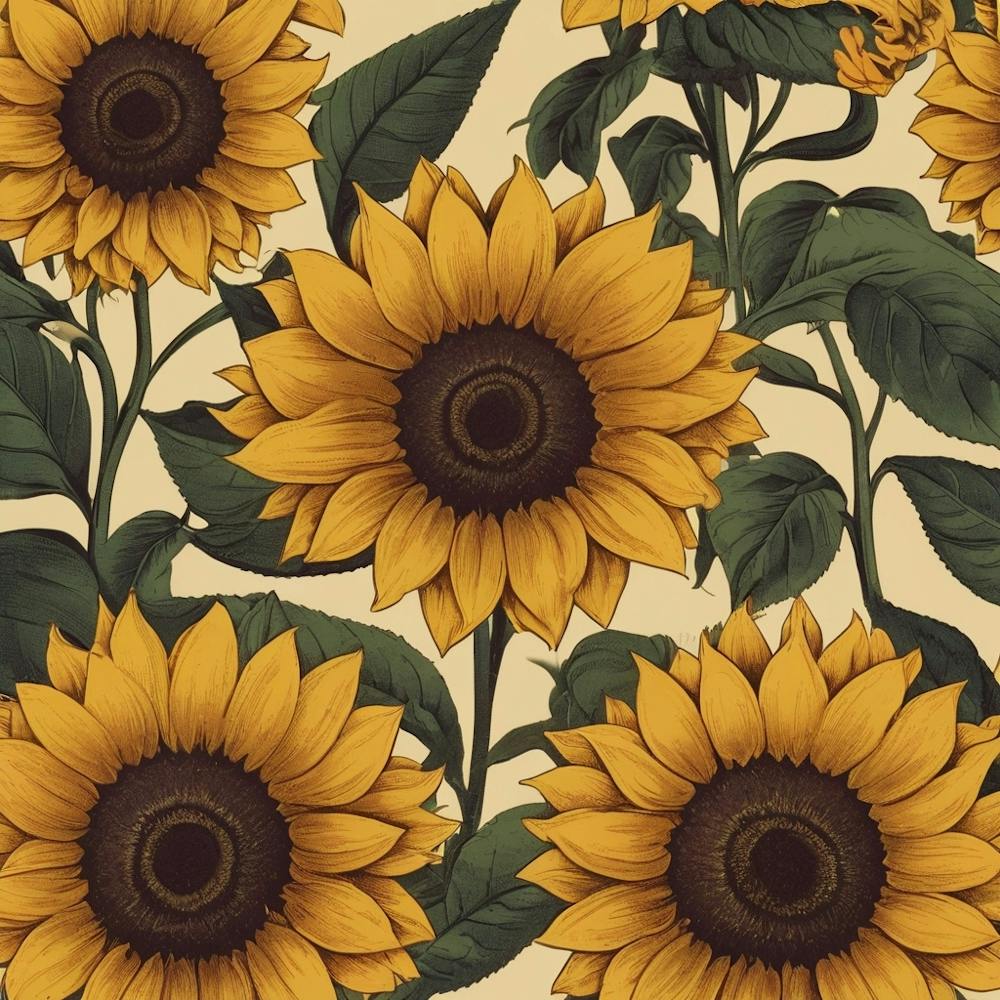 Default Default Tournesol Rétro Vintage Pour Différentes Saisons 0 (2)