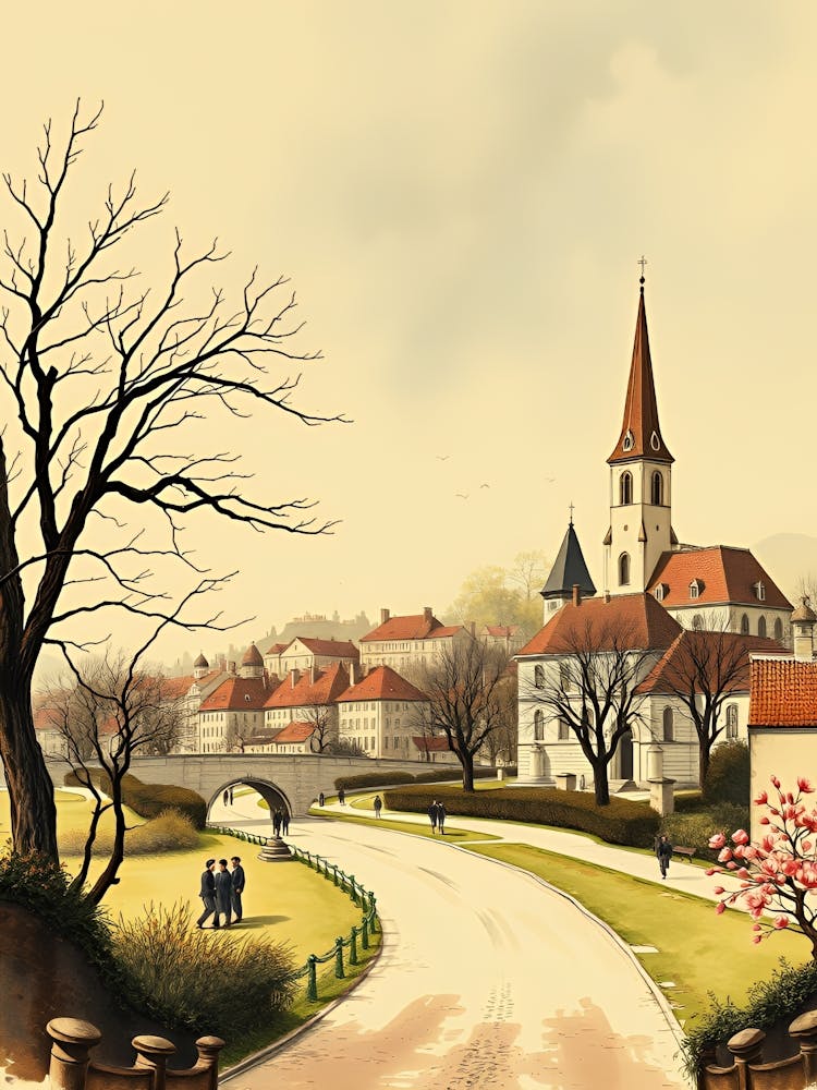 Village In Spring