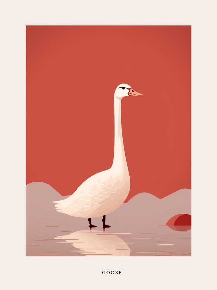 Minimalist Goose 2 Bird Poster