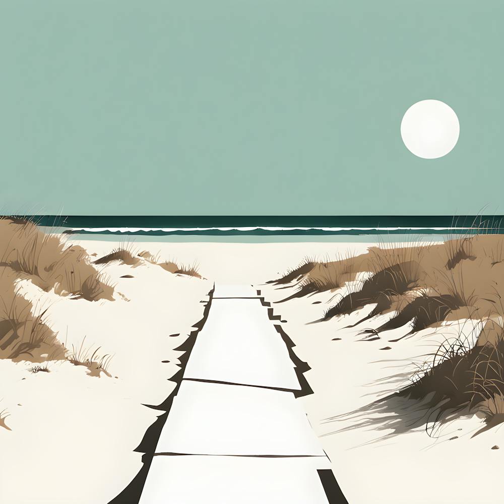 Path To The Beach Minimalist Art
