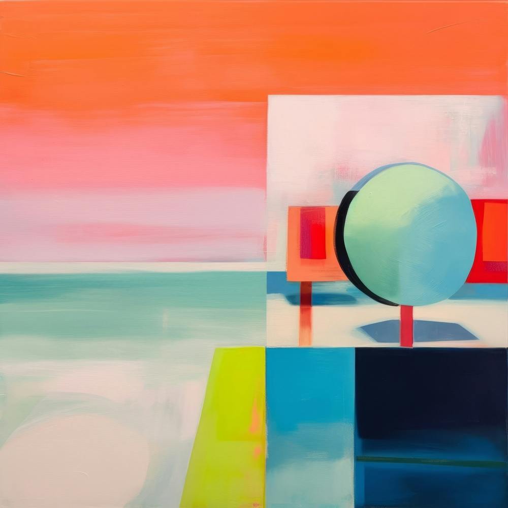 Geometrical Forms Abstract Colorblock Beach 12