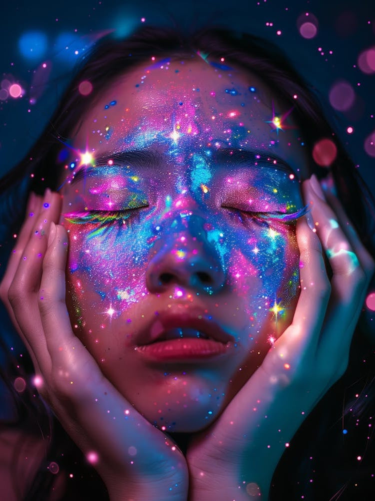 Cosmopolitan Girl With Stars On Face