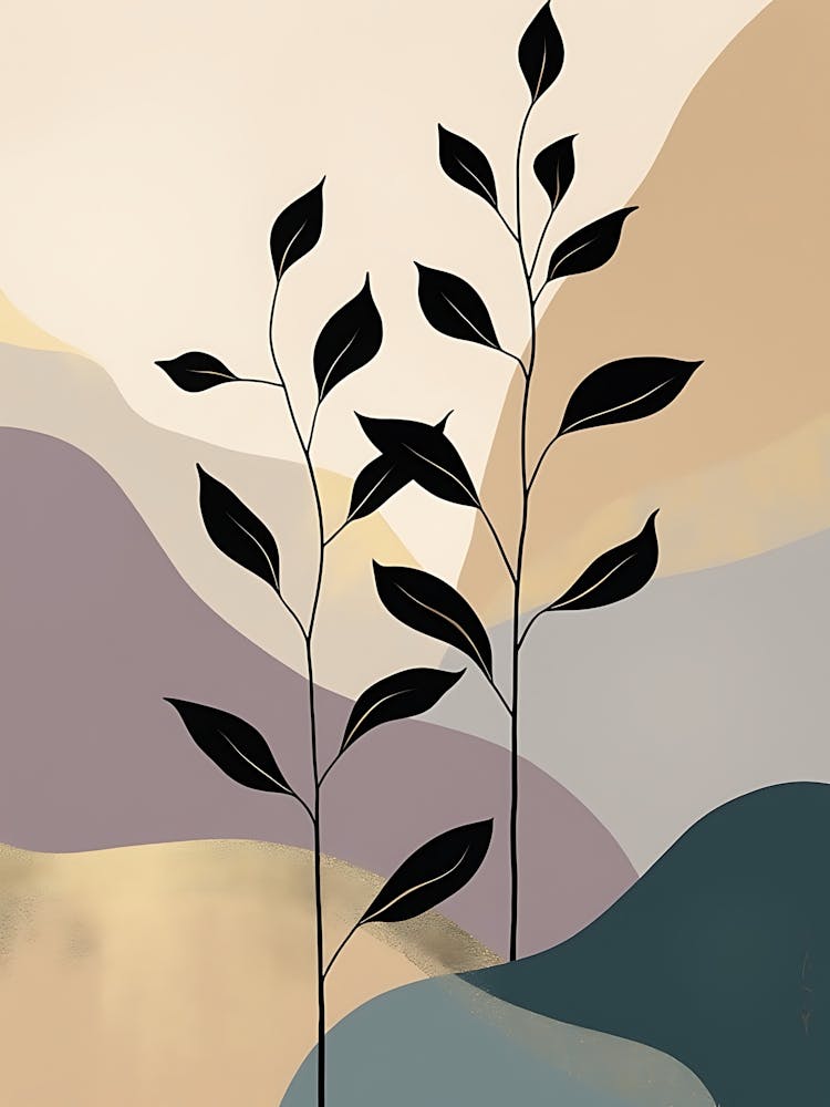 Subtle Floral Elements on Textured Background