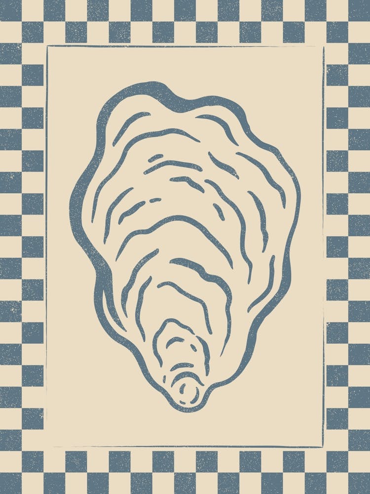 Oyster with Checkered Border