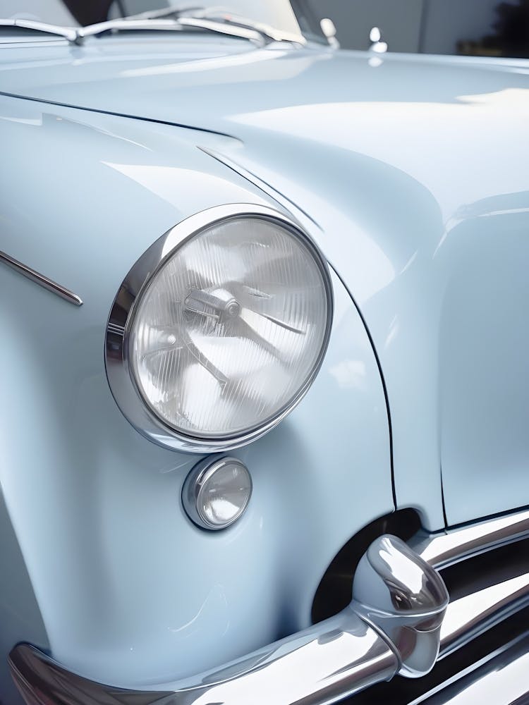 Blue Aesthetic Classic Car Photography