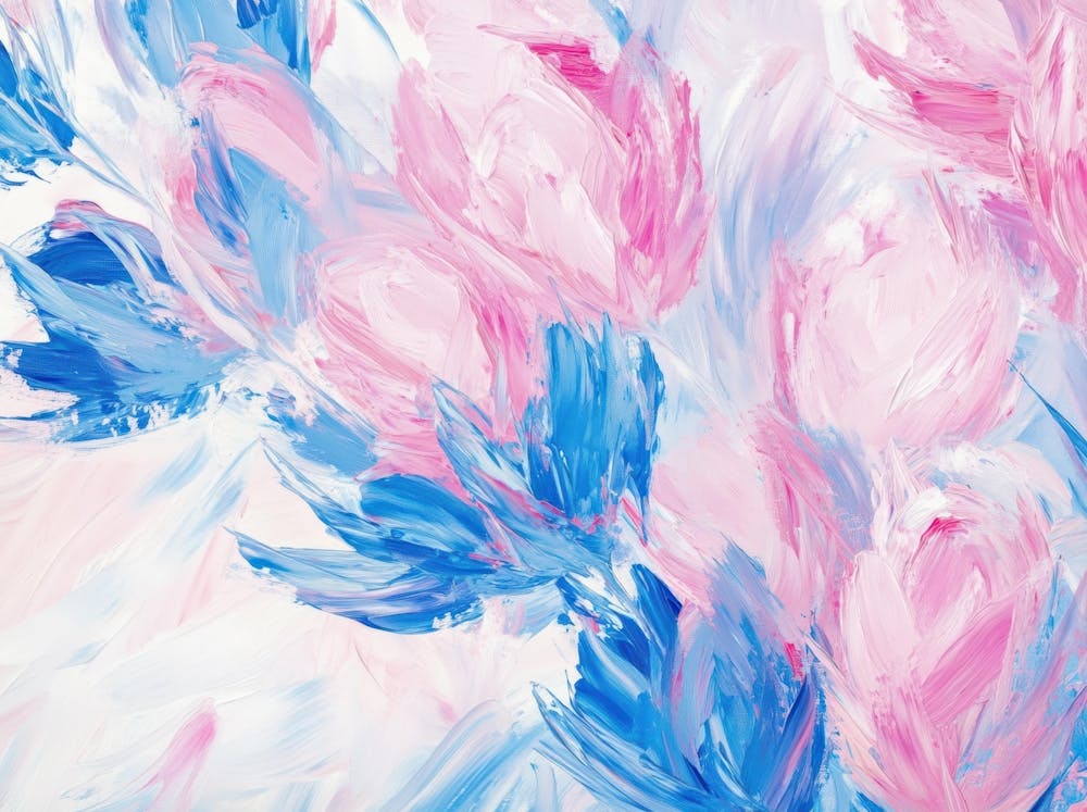 Rosa und blaue Blumen 3