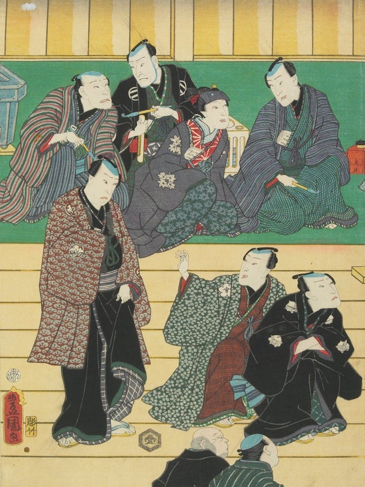 Left Sheet Of A Vertical Ōban Pentaptych