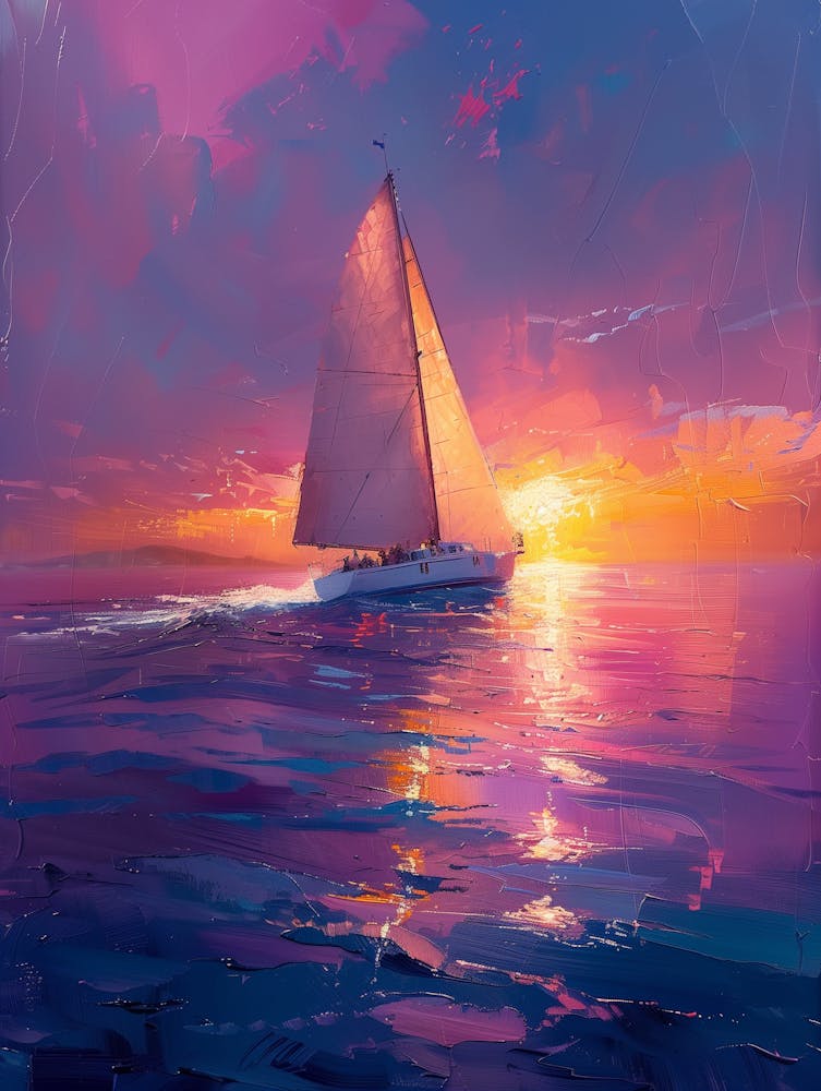 Sailboat At Sunset 3