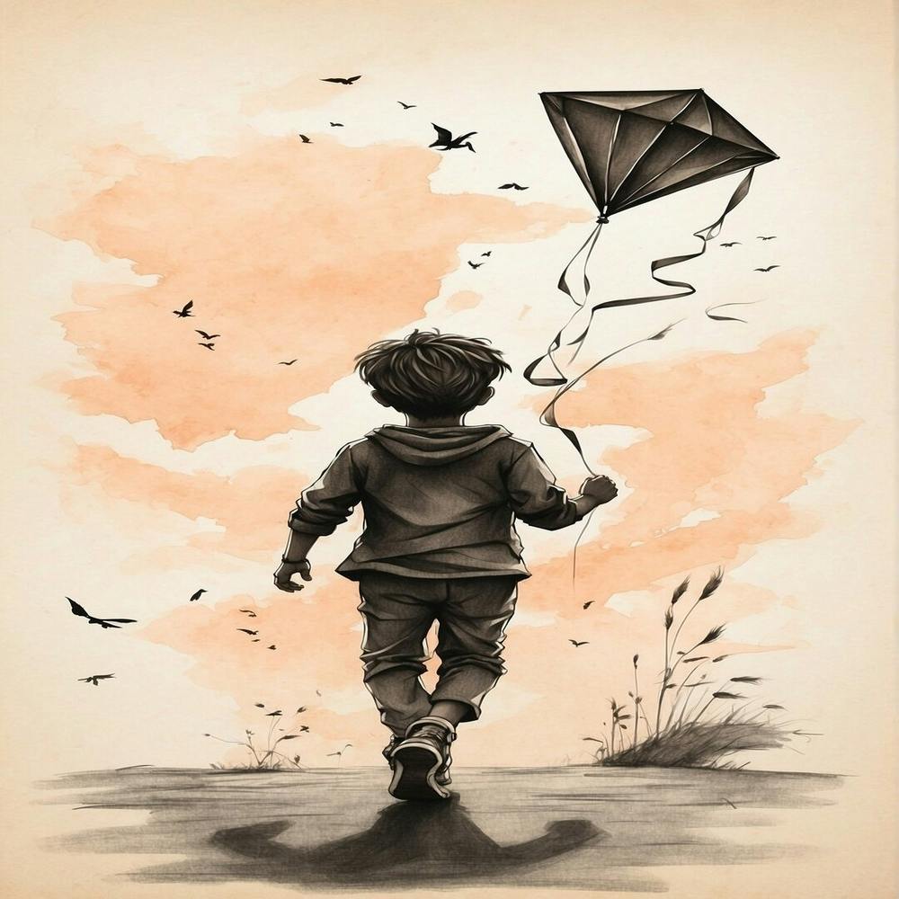 Boy Flying Kite