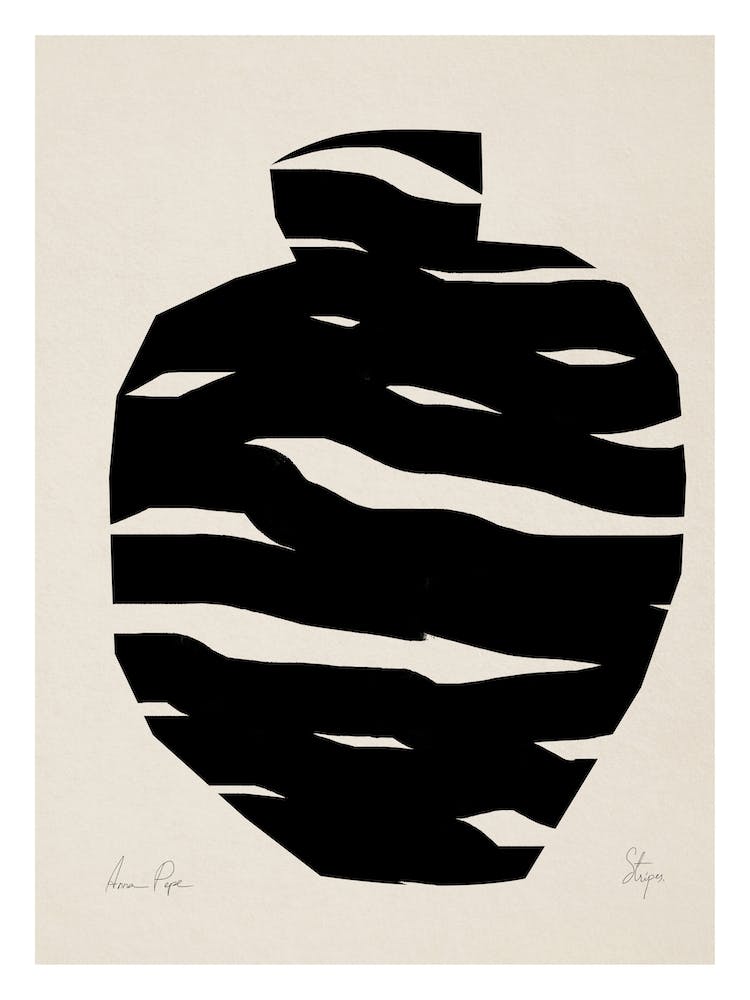 Stripes Vessel In Black