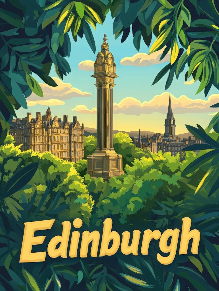 Aihrgdesign A Mid Century Modern Travel Poster For Edinburgh 2