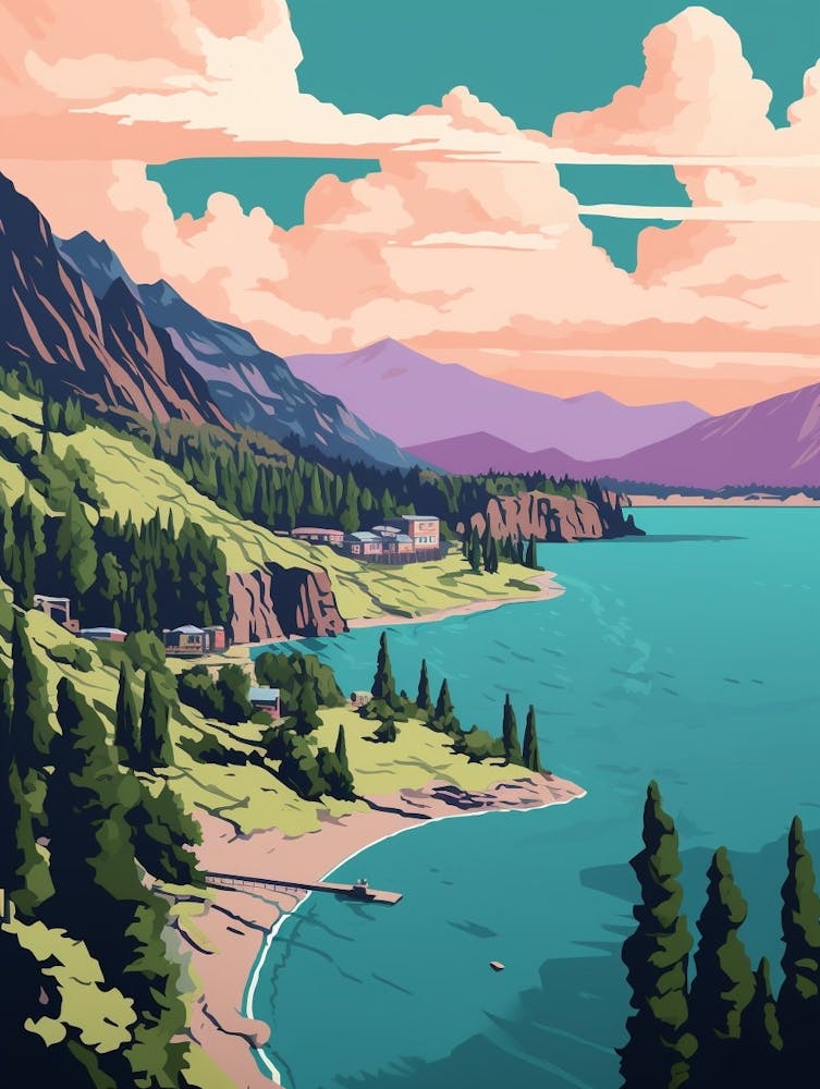 Lake Chelan Washington Pointillism 1