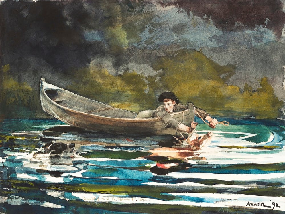 Sketch for Hound and Hunter (ca. 1891–1892), Winslow Homer