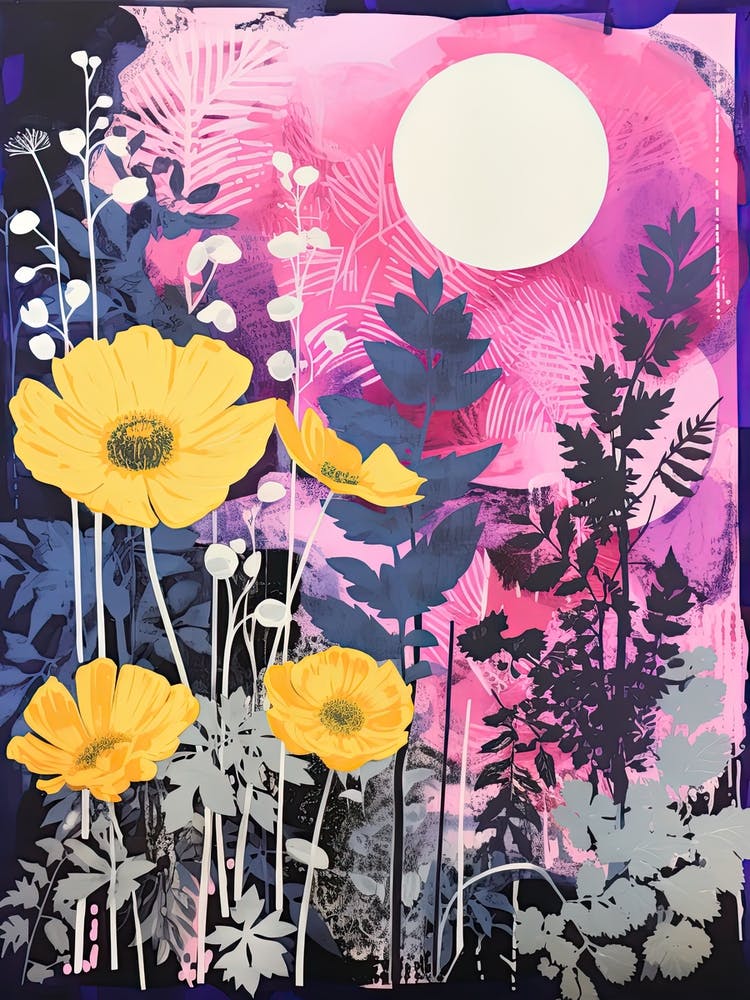 Abstract Botanical Risograph Style 11