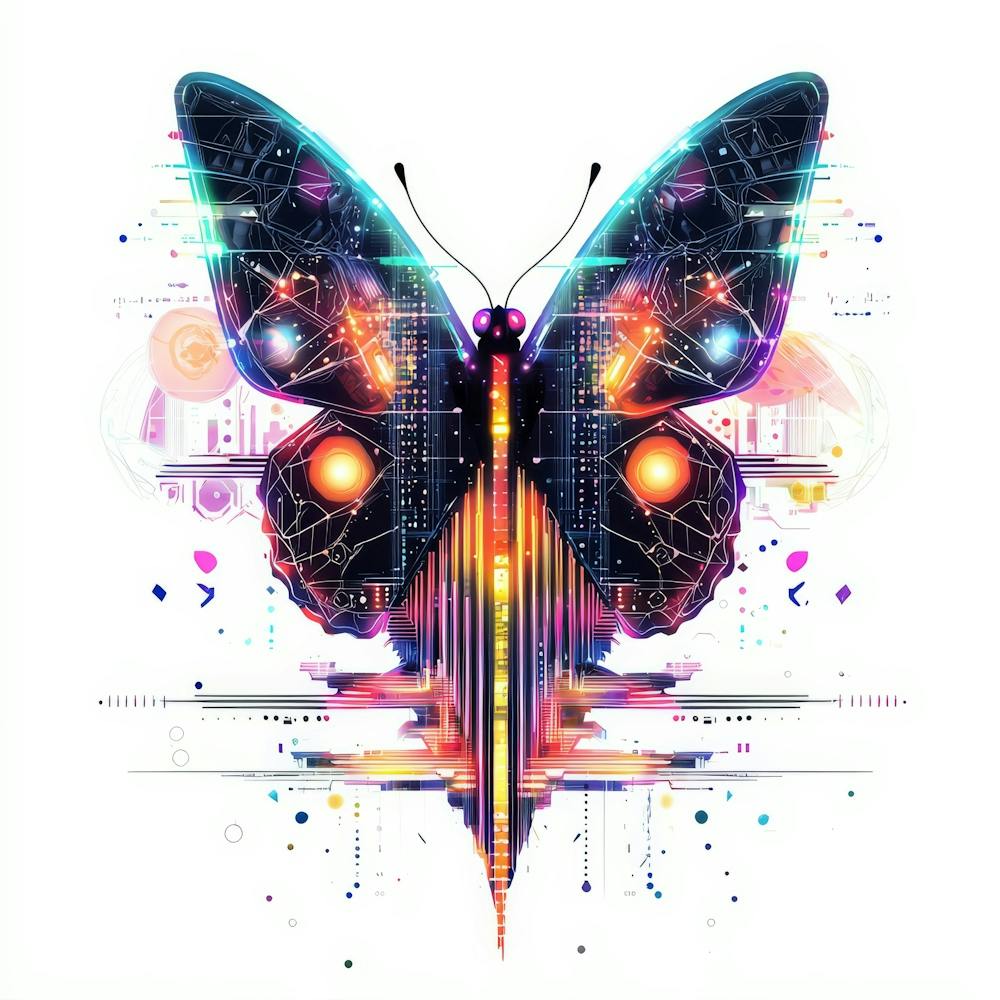 Butterfly.Generated AI. Wall