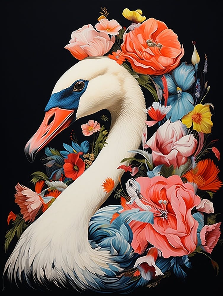 Bird With A Flower Crown Swan 1
