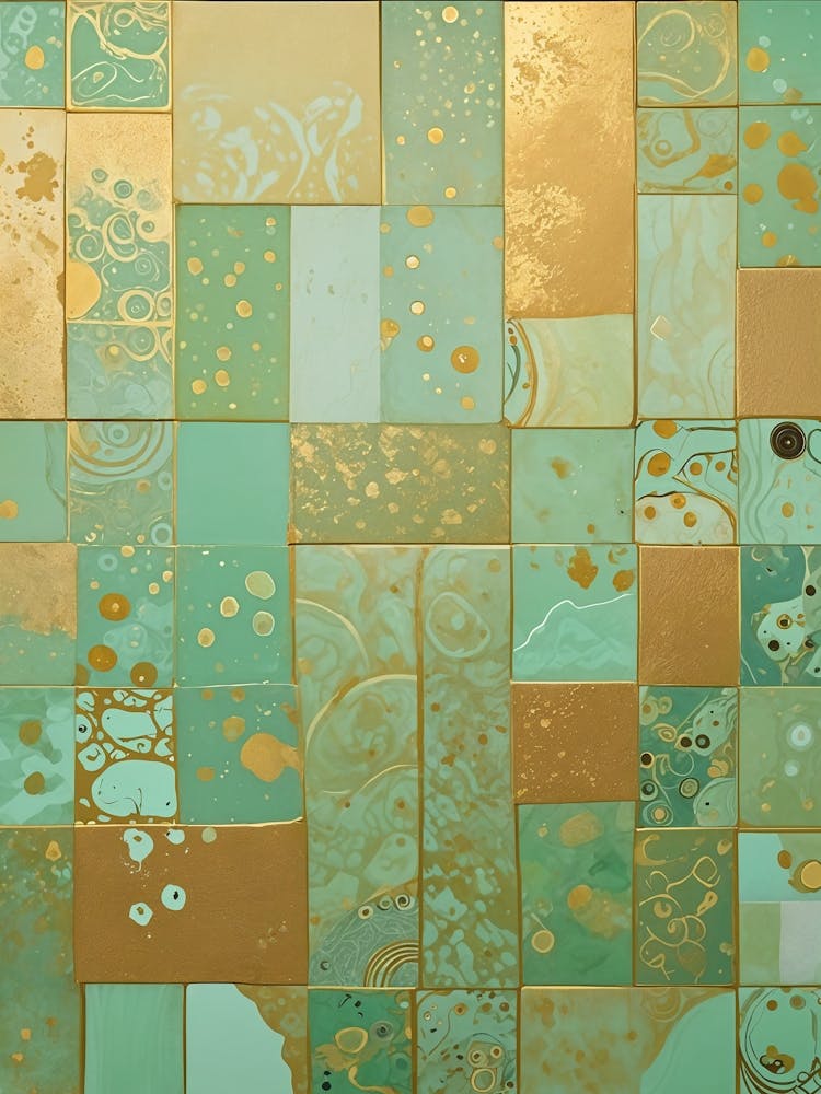 Gold And Green Tiles no2