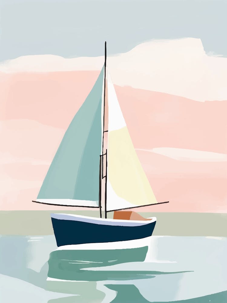 sailboat sailing at sunset