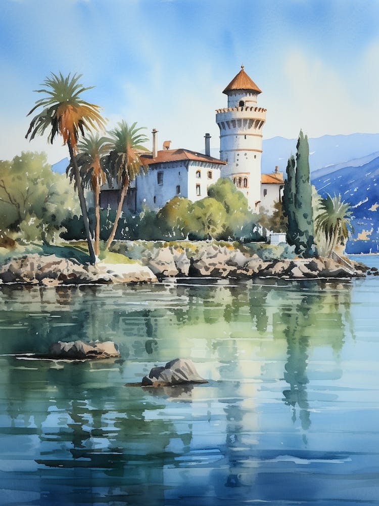 Isola Bella Italie Aquarelle 3