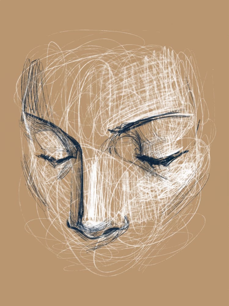 Drawing Of A Woman'S Face
