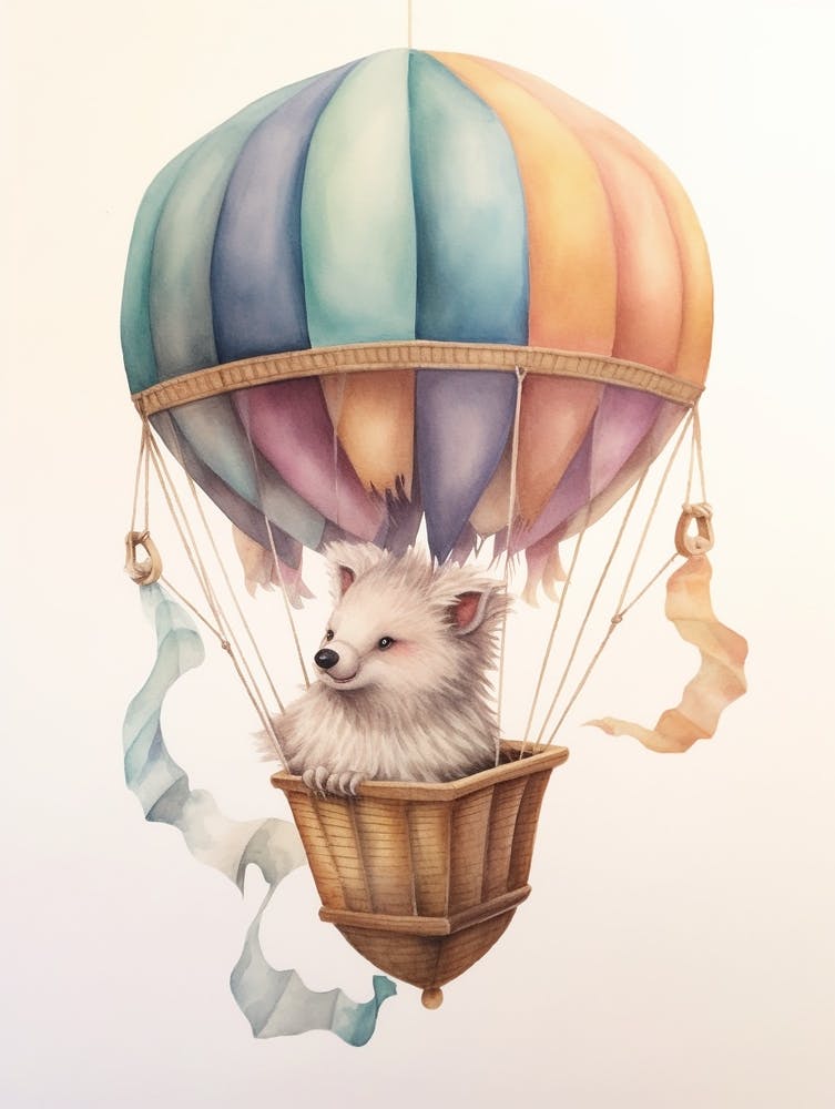 Baby Porcupine 1 In A Hot Air Balloon