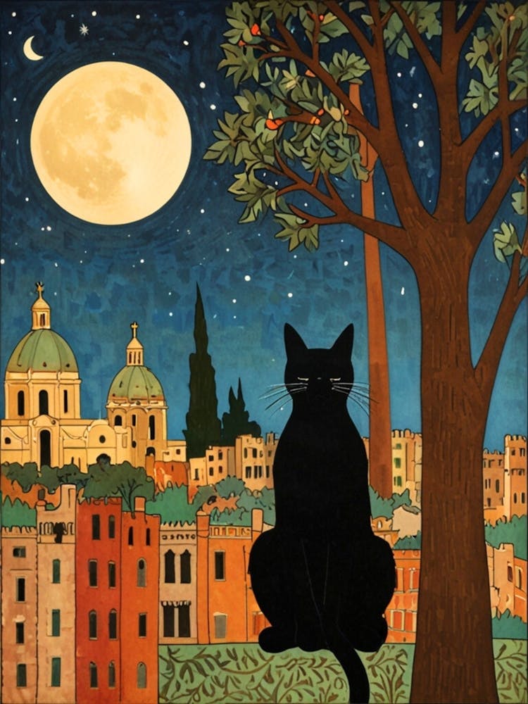William Morris Cat In The Moonlight 60