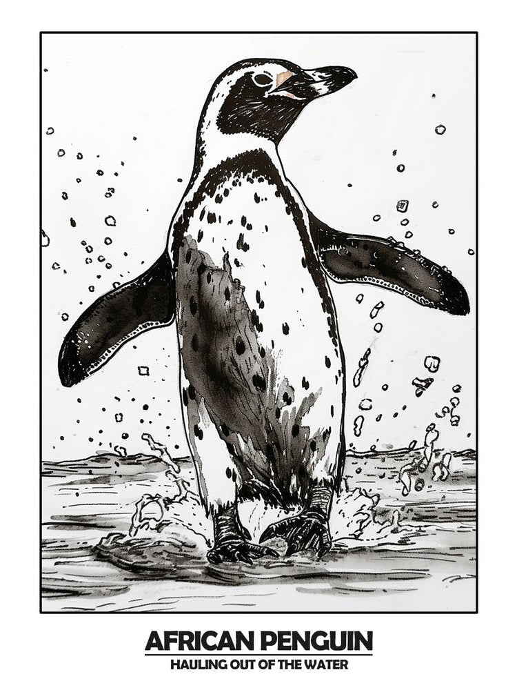 Penguin Hauling Out Of The Water Poster 2