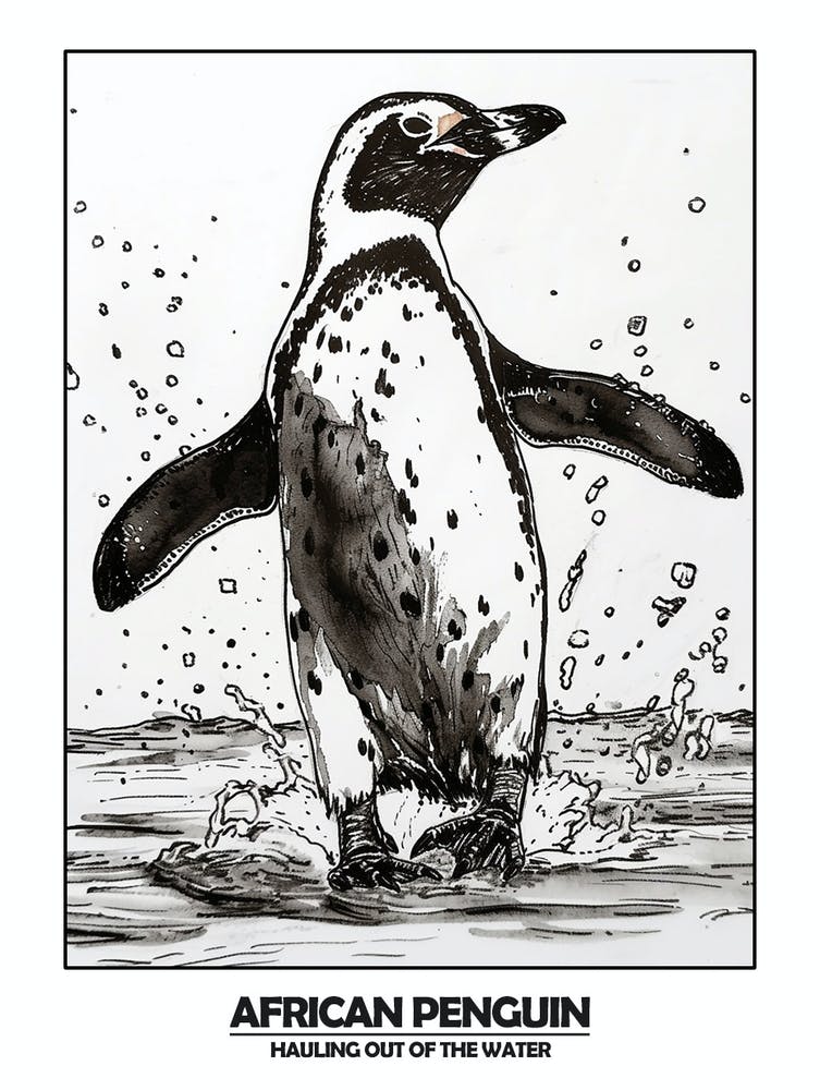 Penguin Hauling Out Of The Water Poster 2