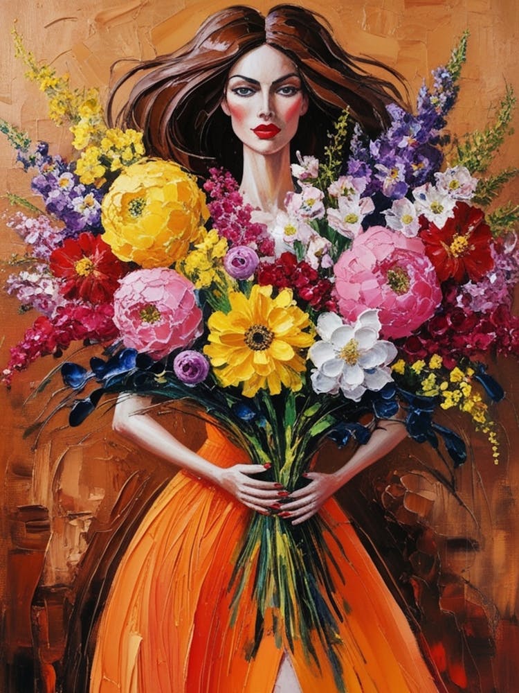 Beautiful Girl With Flowers