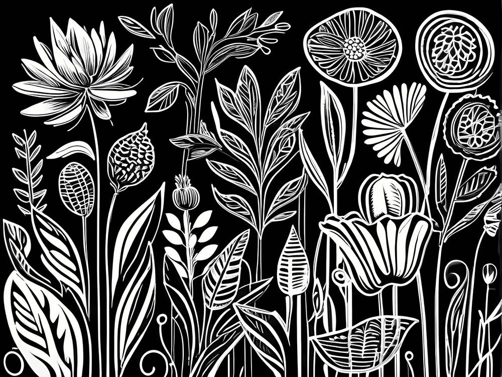 Lion cut inspired Black and white Garden plants & flowers art, Gardening art, Garden 220