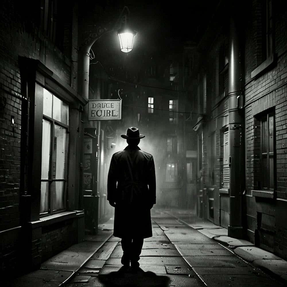Man Walking Down A Dark Alley