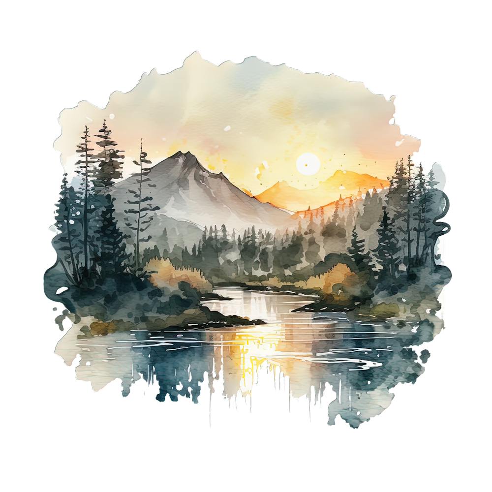 Aquarell-Landschaftsgemälde 7