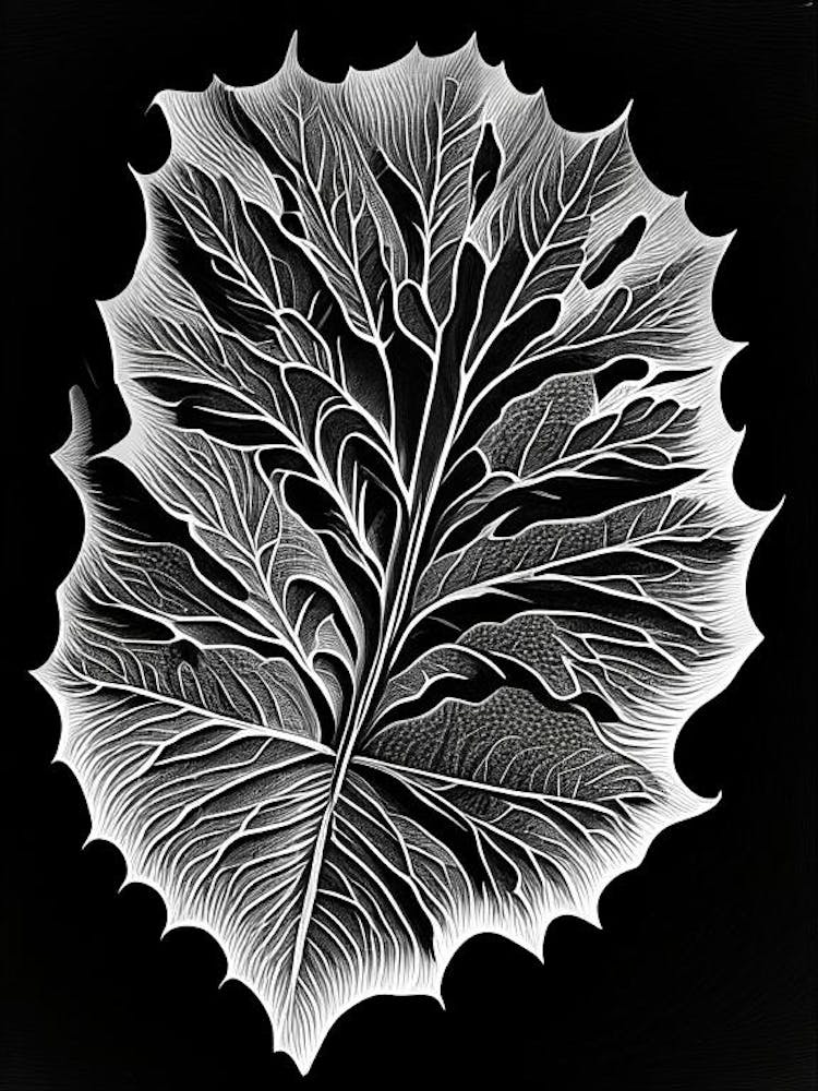Burdock Leaf Linocut 2