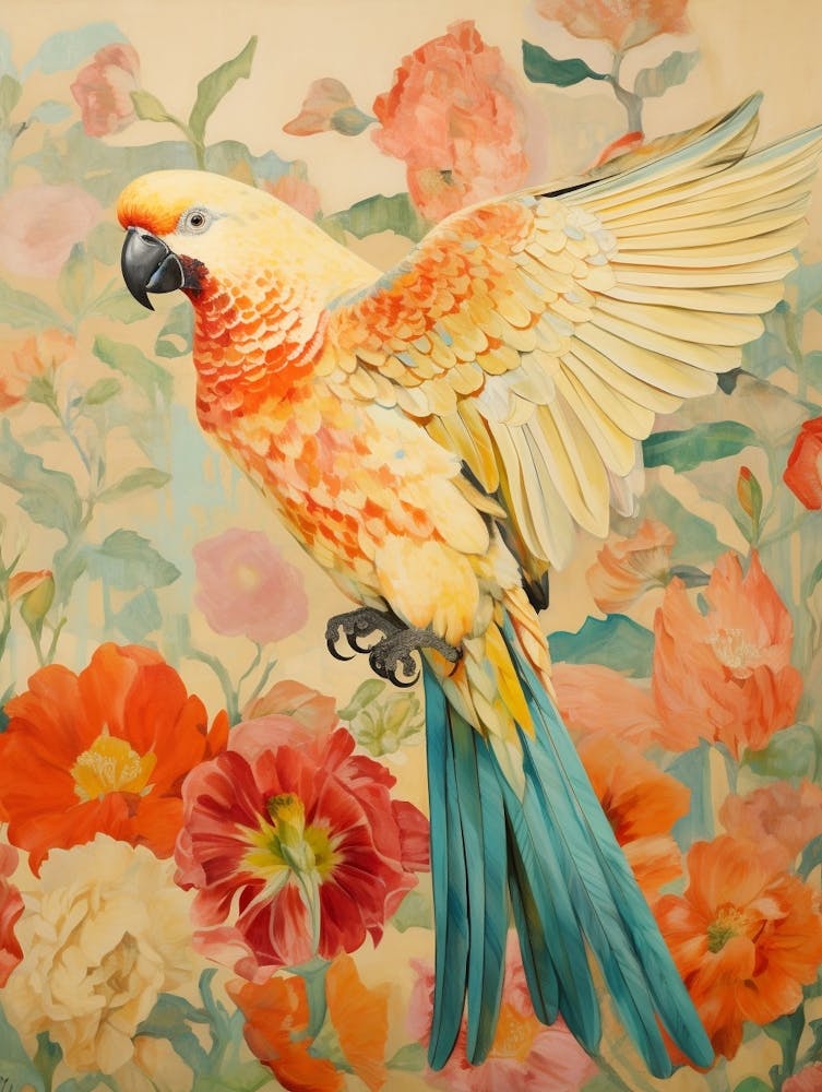 Parrot 2 Detailed Bird Painting