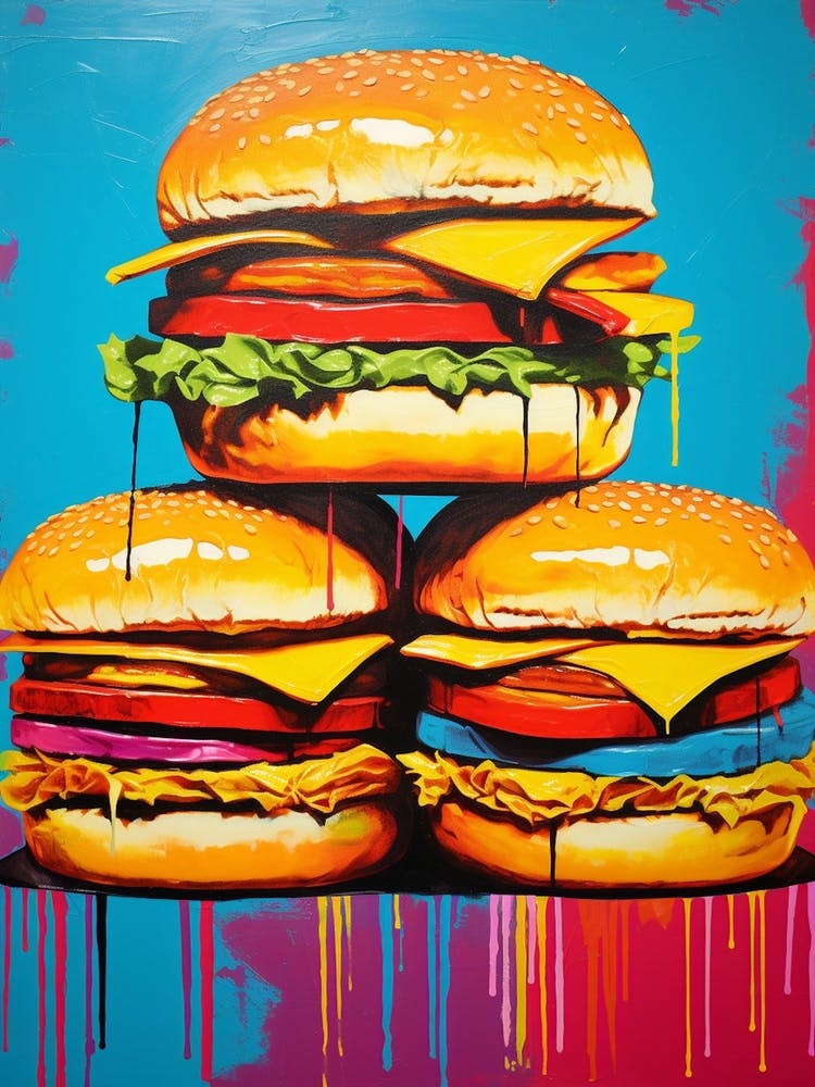 Burger Paint Drip Pop Art 4