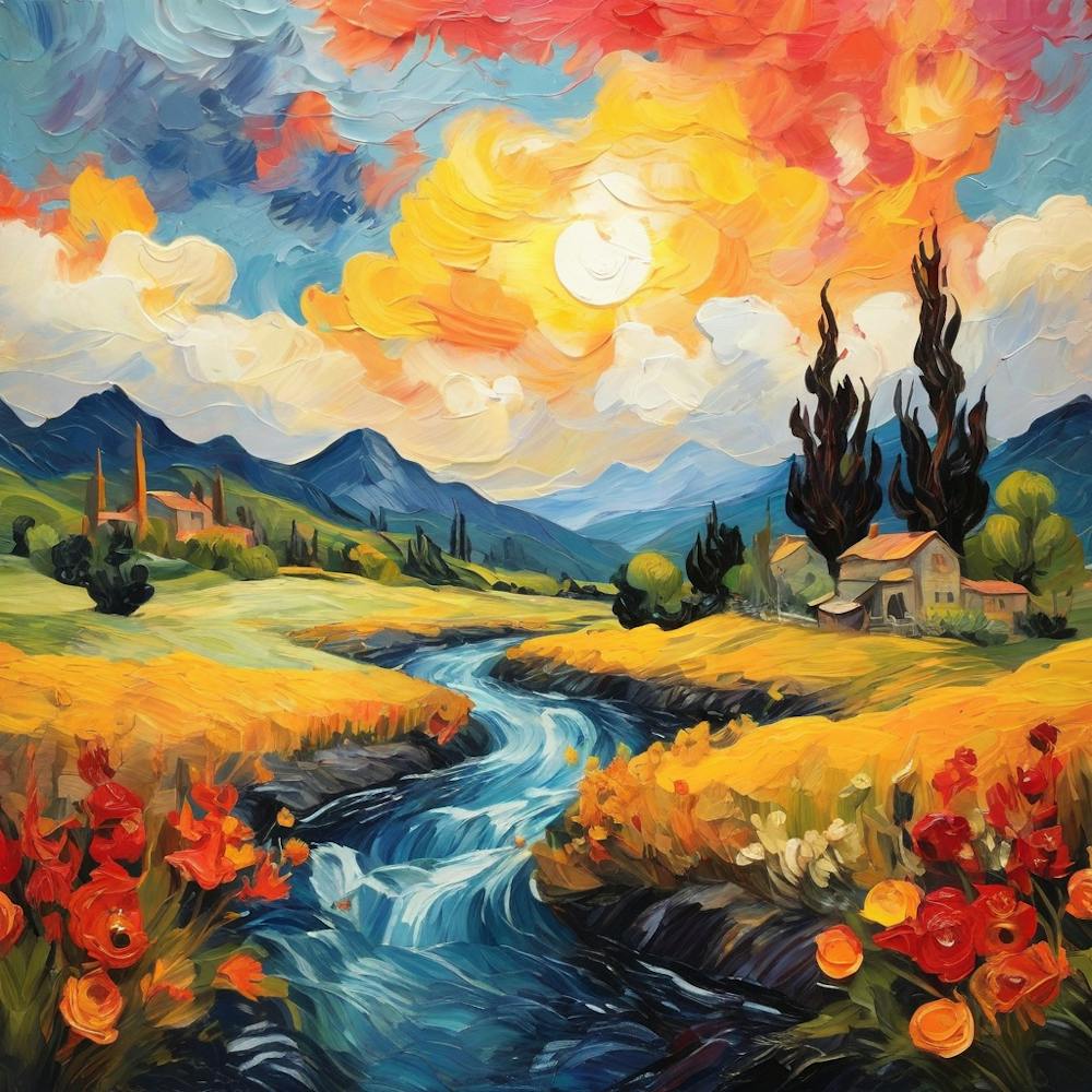 Sunset In The Countryside