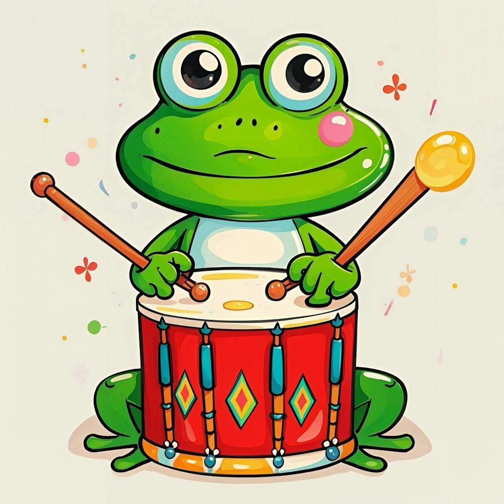 Frog Playing Drum 1