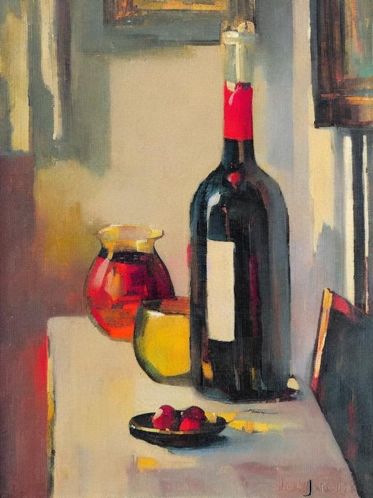 Viognier Oil Painting Cocktail Poster