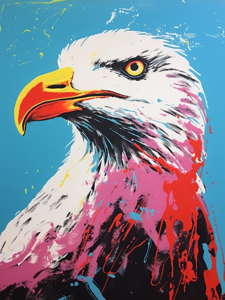 Andy Warhol Style Bird Seagull 2