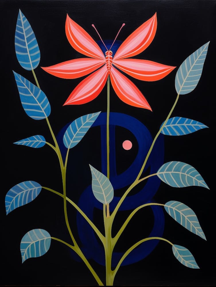 Bee Balm 2 Hilma Af Klint Inspired Flower Illustration