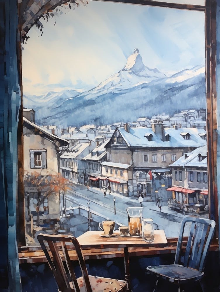 Winter Cityscape Chamonix France 3