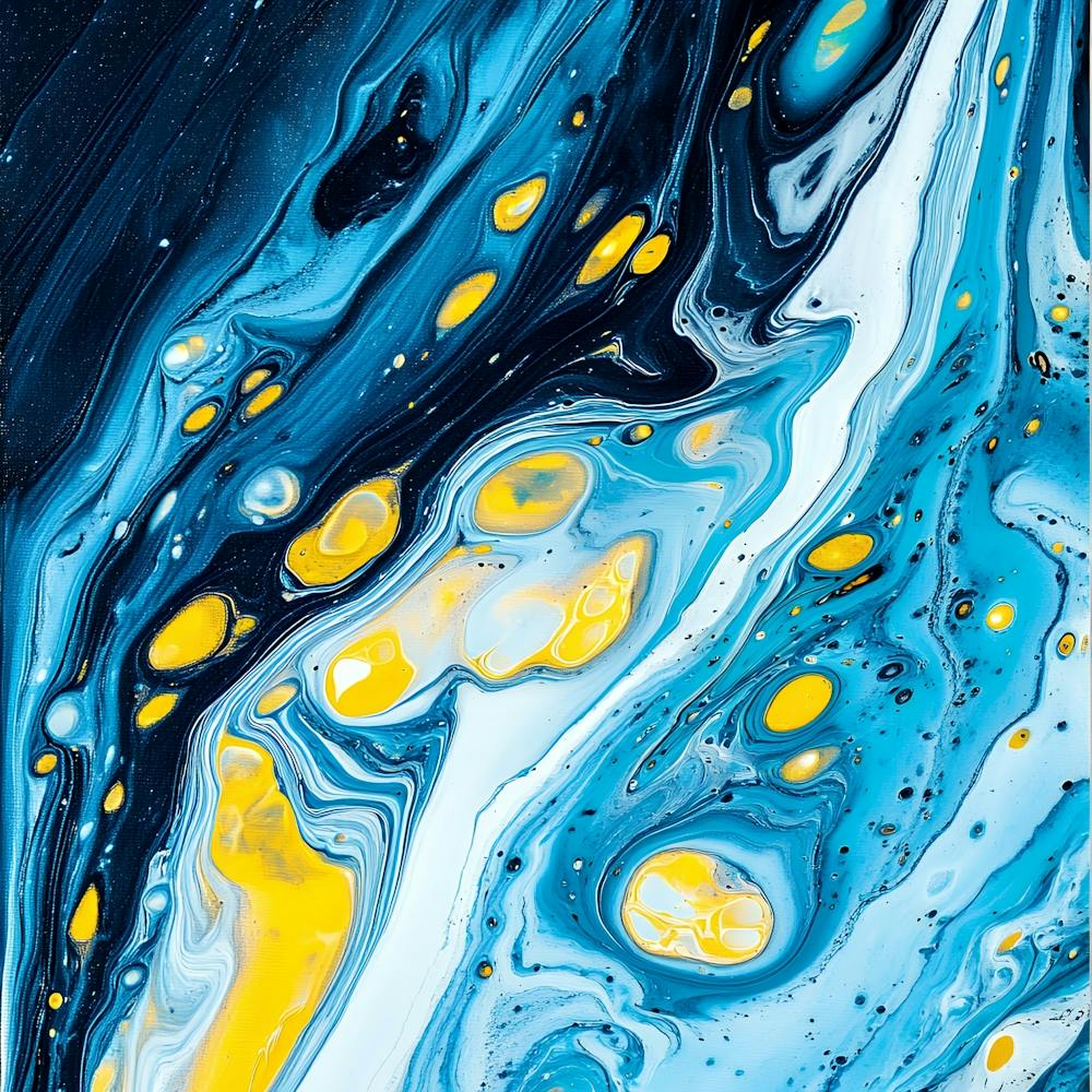 Blue And Yellow Abstract Painting 1