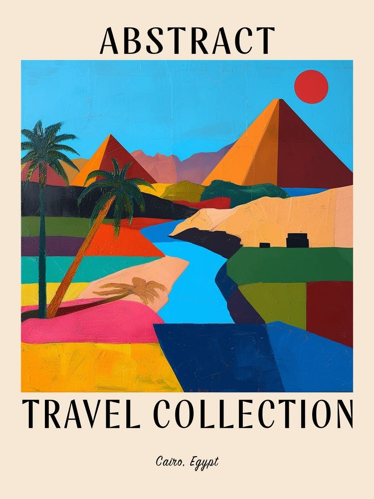 Abstract Travel Collection Poster Cairo Egypt 1