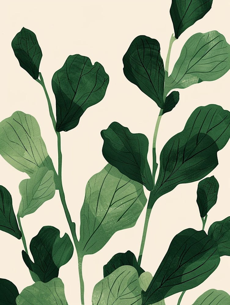 Chinese Evergreen Plant Minimalist Illustration 8