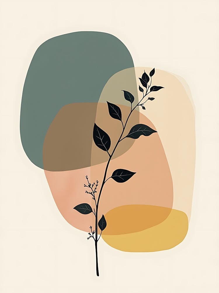 Modern Pastel Plant Forms for Neutral Walls