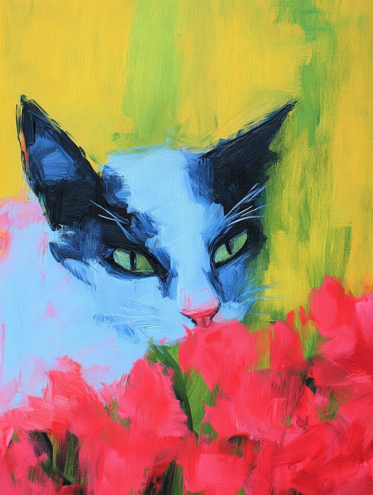 Cat In Flowers 12