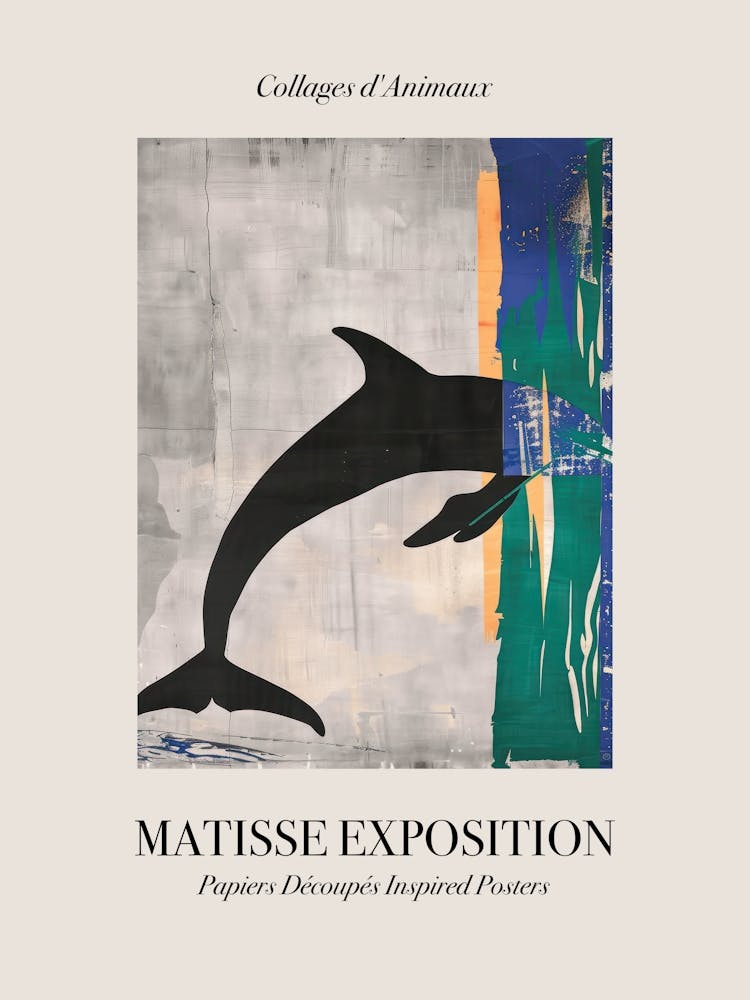 Dolphin 1 Matisse Inspired Exposition Animals Poster